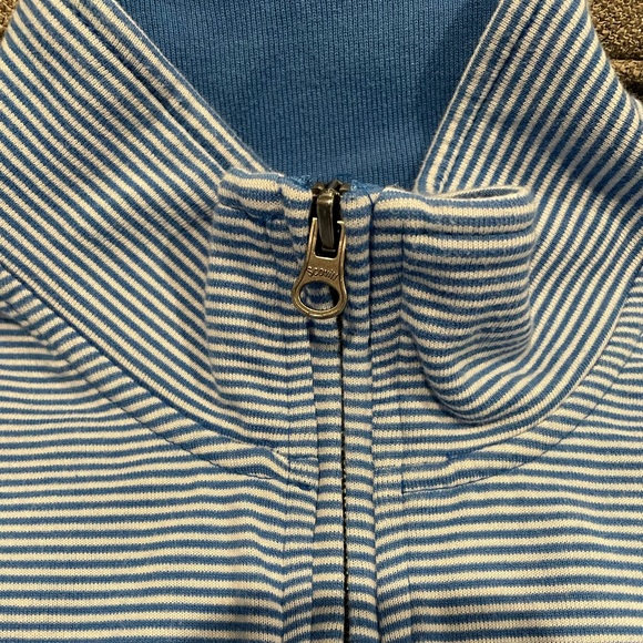 Chaps Quarter-zip blue-striped pullover. Super soft. Size XL. - Picture 2 of 4